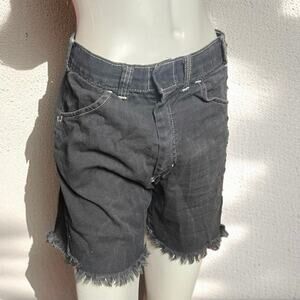 VINTAGE 80s Goth Cutoff Jean Shorts Size 10 Rough Skater Emo Grunge Denim